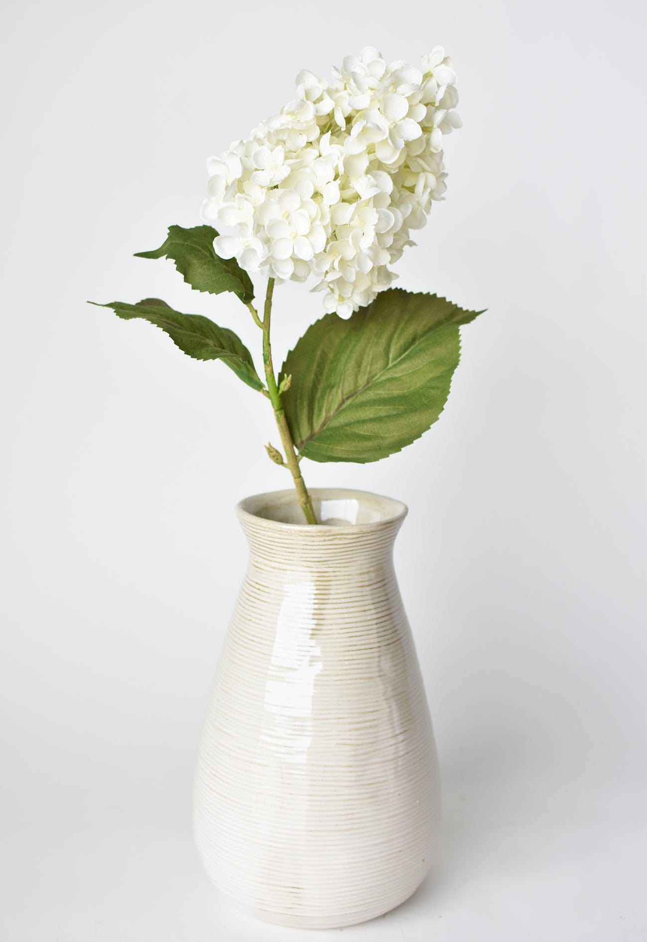 28" Faux Cone Hydrangea Stem White